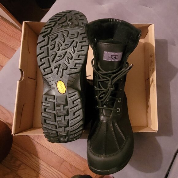 NIB UGG Men's Butte Black Boots, sz 8 - Picture 12 of 16